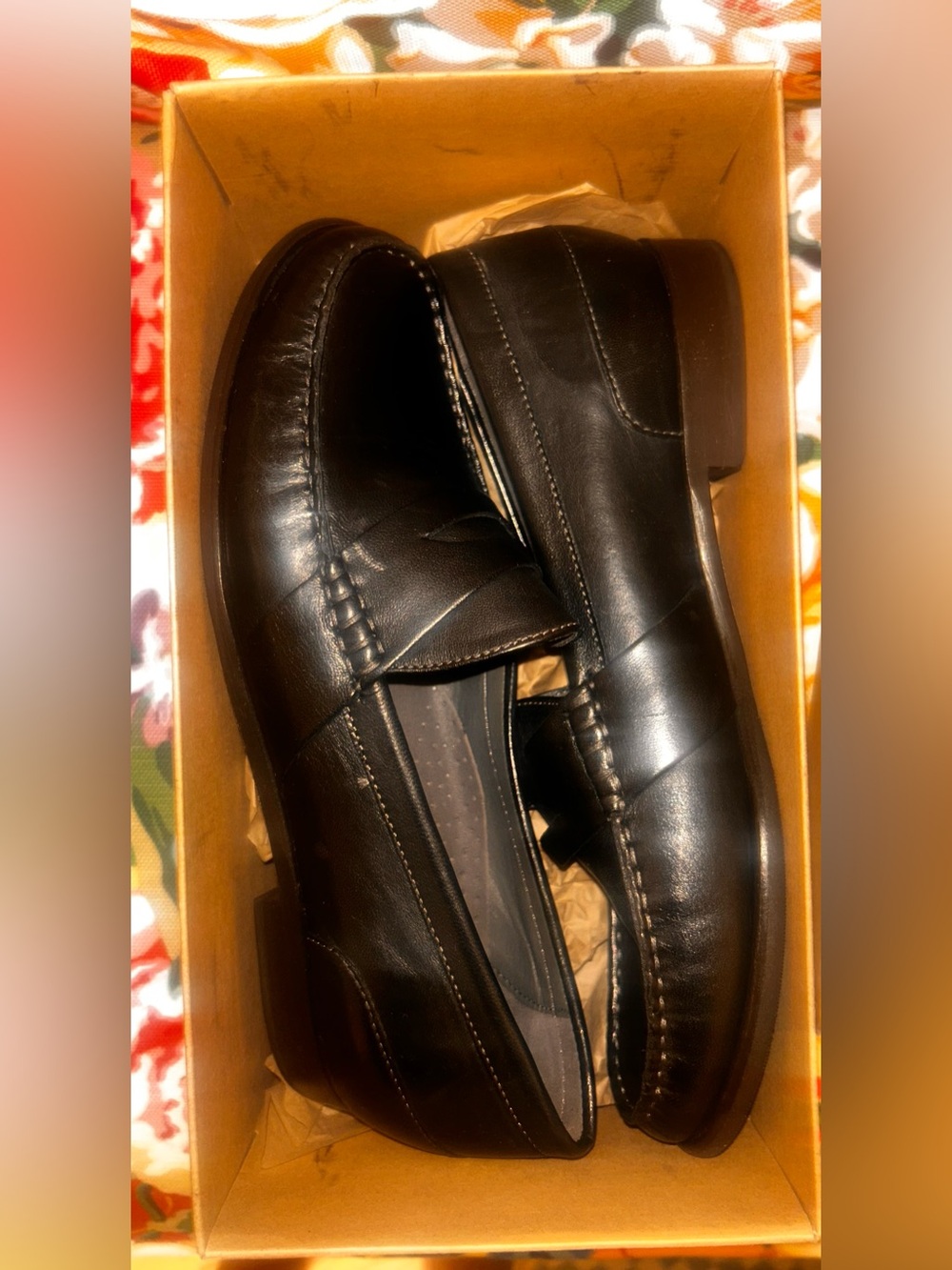 Cole Haan women’s size 7 B slip on black leather penny loafers brand new